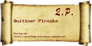 Quittner Piroska névjegykártya